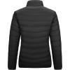 imageOutdoor Ventures Womens Packable FullZip Short Puffer Jacket Insulated Quilted Warm Lightweight Winter CoatBlackfold in Pocket