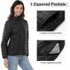 imageOutdoor Ventures Womens Packable FullZip Short Puffer Jacket Insulated Quilted Warm Lightweight Winter CoatBlackfold in Pocket