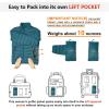 imageOutdoor Ventures Womens Packable FullZip Short Puffer Jacket Insulated Quilted Warm Lightweight Winter CoatBluefold in Pocket