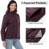 imageOutdoor Ventures Womens Packable FullZip Short Puffer Jacket Insulated Quilted Warm Lightweight Winter CoatEggplantfold in Pocket