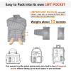 imageOutdoor Ventures Womens Packable FullZip Short Puffer Jacket Insulated Quilted Warm Lightweight Winter CoatFoggy Grayfold in Pocket