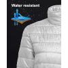 imageOutdoor Ventures Womens Packable FullZip Short Puffer Jacket Insulated Quilted Warm Lightweight Winter CoatLight Greyfold in Bag
