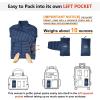 imageOutdoor Ventures Womens Packable FullZip Short Puffer Jacket Insulated Quilted Warm Lightweight Winter CoatNavyfold in Pocket
