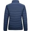 imageOutdoor Ventures Womens Packable FullZip Short Puffer Jacket Insulated Quilted Warm Lightweight Winter CoatNavyfold in Pocket