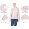 imageOutdoor Ventures Womens Packable FullZip Short Puffer Jacket Insulated Quilted Warm Lightweight Winter CoatPinkfold in Bag