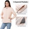 imageOutdoor Ventures Womens Packable FullZip Short Puffer Jacket Insulated Quilted Warm Lightweight Winter CoatPinkfold in Pocket