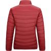 imageOutdoor Ventures Womens Packable FullZip Short Puffer Jacket Insulated Quilted Warm Lightweight Winter CoatRedfold in Pocket