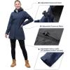 imageOutdoor Ventures Womens Softshell Jacket with Removable Hood Fleece Lined Windbreaker Insulated Long Warm Rain JacketBlue