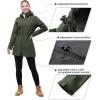 imageOutdoor Ventures Womens Softshell Jacket with Removable Hood Fleece Lined Windbreaker Insulated Long Warm Rain JacketDark Army Green