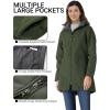 imageOutdoor Ventures Womens Softshell Jacket with Removable Hood Fleece Lined Windbreaker Insulated Long Warm Rain JacketDark Army Green