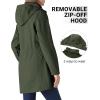 imageOutdoor Ventures Womens Softshell Jacket with Removable Hood Fleece Lined Windbreaker Insulated Long Warm Rain JacketDark Army Green