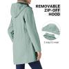 imageOutdoor Ventures Womens Softshell Jacket with Removable Hood Fleece Lined Windbreaker Insulated Long Warm Rain JacketGreen