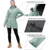 imageOutdoor Ventures Womens Softshell Jacket with Removable Hood Fleece Lined Windbreaker Insulated Long Warm Rain JacketGreen