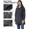 imageOutdoor Ventures Womens Softshell Jacket with Removable Hood Fleece Lined Windbreaker Insulated Long Warm Rain JacketGrey
