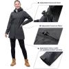 imageOutdoor Ventures Womens Softshell Jacket with Removable Hood Fleece Lined Windbreaker Insulated Long Warm Rain JacketGrey