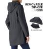 imageOutdoor Ventures Womens Softshell Jacket with Removable Hood Fleece Lined Windbreaker Insulated Long Warm Rain JacketGrey