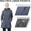 imageOutdoor Ventures Womens Softshell Jacket with Removable Hood Fleece Lined Windbreaker Insulated Long Warm Rain JacketGrey Blue Heather