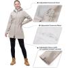imageOutdoor Ventures Womens Softshell Jacket with Removable Hood Fleece Lined Windbreaker Insulated Long Warm Rain JacketKhaki