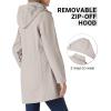 imageOutdoor Ventures Womens Softshell Jacket with Removable Hood Fleece Lined Windbreaker Insulated Long Warm Rain JacketKhaki
