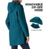imageOutdoor Ventures Womens Softshell Jacket with Removable Hood Fleece Lined Windbreaker Insulated Long Warm Rain JacketModern Blue
