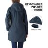 imageOutdoor Ventures Womens Softshell Jacket with Removable Hood Fleece Lined Windbreaker Insulated Long Warm Rain JacketNavy Heather