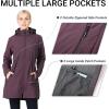 imageOutdoor Ventures Womens Softshell Jacket with Removable Hood Fleece Lined Windbreaker Insulated Long Warm Rain JacketPurplish Red Heather