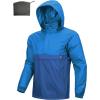 imageOutdoor Ventures Mens Rain Jacket Waterproof Lightweight Packable Rain Pullover for Hiking Golf RunningBright BlueClassic Blue