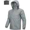 imageOutdoor Ventures Mens Rain Jacket Waterproof Lightweight Packable Rain Pullover for Hiking Golf RunningLight Grey