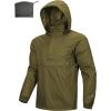 imageOutdoor Ventures Mens Rain Jacket Waterproof Lightweight Packable Rain Pullover for Hiking Golf RunningOlive