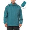 imageOutdoor Ventures Mens Rain Jacket Waterproof Lightweight Packable Rain Shell Raincoat with Hood for Golf Hiking TravelCadet Blue