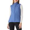 imageOutdoor Ventures Womens Lightweight Softshell Vest Windproof Fleece Lined Zip Up Sleeveless Jacket for Running Hiking GolfViolet Blue