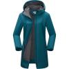 imageOutdoor Ventures Womens Softshell Jacket with Removable Hood Fleece Lined Windbreaker Insulated Long Warm Rain JacketModern Blue