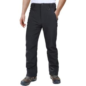 imageOutdoor Ventures Mens Lite Waterproof Windproof Fleece Lined Warm Hiking Ski Snow Pants ExpandableWaistBlack High Waist