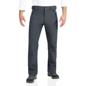 imageOutdoor Ventures Mens Lite Waterproof Windproof Fleece Lined Warm Hiking Ski Snow Pants ExpandableWaistDim Grey Natural Waist