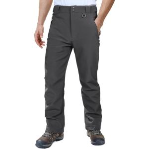 imageOutdoor Ventures Mens Lite Waterproof Windproof Fleece Lined Warm Hiking Ski Snow Pants ExpandableWaistGrey