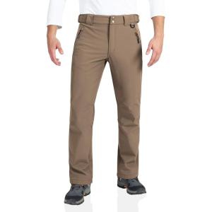 imageOutdoor Ventures Mens Lite Waterproof Windproof Fleece Lined Warm Hiking Ski Snow Pants ExpandableWaistLight Brown Natural Waist