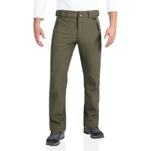 imageOutdoor Ventures Mens Lite Waterproof Windproof Fleece Lined Warm Hiking Ski Snow Pants ExpandableWaistOlive Green New