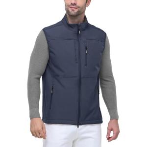 imageOutdoor Ventures Mens Running Vest Outerwear Lightweight Windproof FleeceLined Softshell Sleeveless Jacket for GolfGrayish Blue7 Pockets
