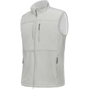 imageOutdoor Ventures Mens Running Vest Outerwear Lightweight Windproof FleeceLined Softshell Sleeveless Jacket for GolfSilver Grey7 Pockets
