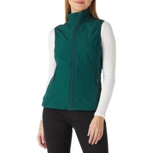 imageOutdoor Ventures Womens Lightweight Softshell Vest Windproof Fleece Lined Zip Up Sleeveless Jacket for Running Hiking GolfDeep Green