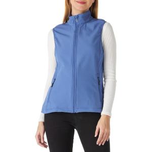 imageOutdoor Ventures Womens Lightweight Softshell Vest Windproof Fleece Lined Zip Up Sleeveless Jacket for Running Hiking GolfViolet Blue