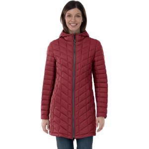 imageOutdoor Ventures Womens Maryan Hooded Ultra Lightweight Warm Thermolite Long Puffer CoatBurgundymatteavg32 Mid Length