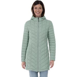 imageOutdoor Ventures Womens Maryan Hooded Ultra Lightweight Warm Thermolite Long Puffer CoatLight Greenmatteavg32 Mid Length