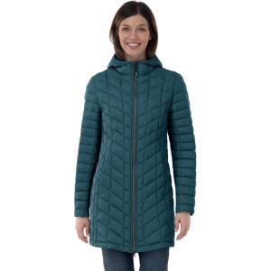 imageOutdoor Ventures Womens Maryan Hooded Ultra Lightweight Warm Thermolite Long Puffer CoatTealmatteavg32 Mid Length