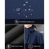 imageOutdoor Ventures Womens Lightweight Waterproof Fleece Lined Hooded Softshell Rain Jacket Warm Windbreaker Long CoatDark Blue
