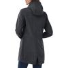 imageOutdoor Ventures Womens Lightweight Waterproof Fleece Lined Hooded Softshell Rain Jacket Warm Windbreaker Long CoatDark Greycheck