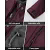 imageOutdoor Ventures Womens Lightweight Waterproof Fleece Lined Hooded Softshell Rain Jacket Warm Windbreaker Long CoatDark Wine
