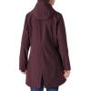 imageOutdoor Ventures Womens Lightweight Waterproof Fleece Lined Hooded Softshell Rain Jacket Warm Windbreaker Long CoatDark Wine