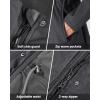imageOutdoor Ventures Womens Lightweight Waterproof Fleece Lined Hooded Softshell Rain Jacket Warm Windbreaker Long CoatDarkgrey Melange