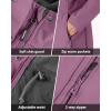 imageOutdoor Ventures Womens Lightweight Waterproof Fleece Lined Hooded Softshell Rain Jacket Warm Windbreaker Long CoatDeep Purple
